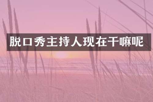 脱口秀主持人现在干嘛呢