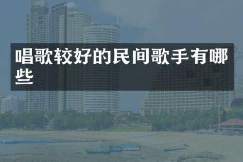 唱歌较好的民间歌手有哪些