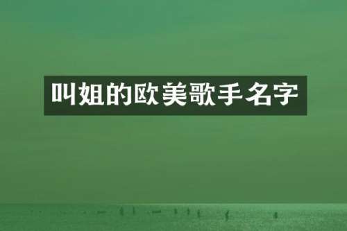 叫姐的欧美歌手名字