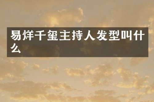 易烊千玺主持人发型叫什么