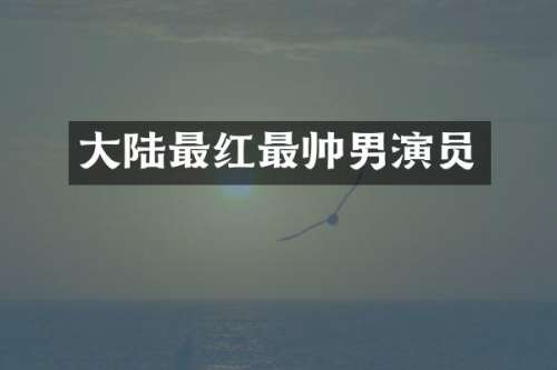 大陆最红最帅男演员
