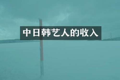 中日韩艺人的收入