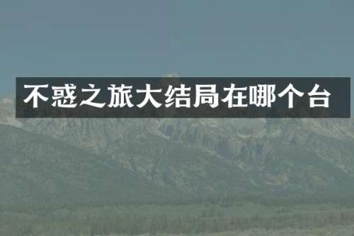不惑之旅大结局在哪个台