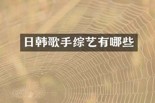 日韩歌手综艺有哪些