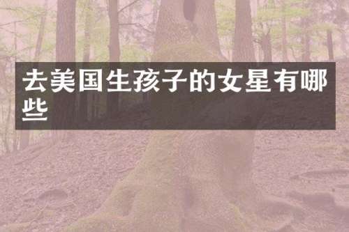 去美国生孩子的女星有哪些