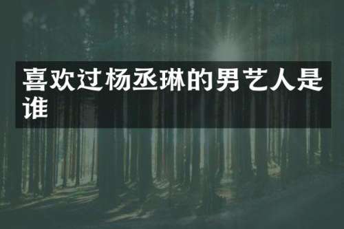 喜欢过杨丞琳的男艺人是谁