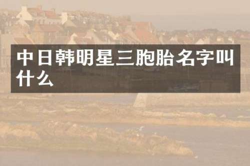 中日韩明星三胞胎名字叫什么
