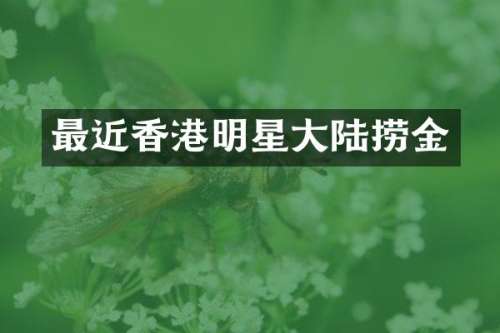 最近香港明星大陆捞金