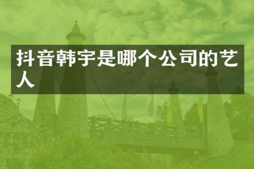 抖音韩宇是哪个公司的艺人