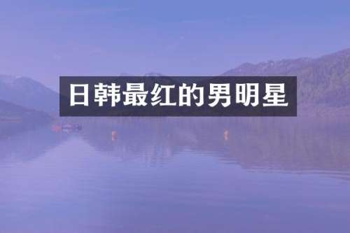 日韩最红的男明星