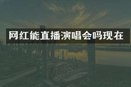 网红能直播演唱会吗现在
