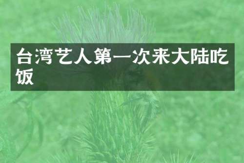 台湾艺人第一次来大陆吃饭