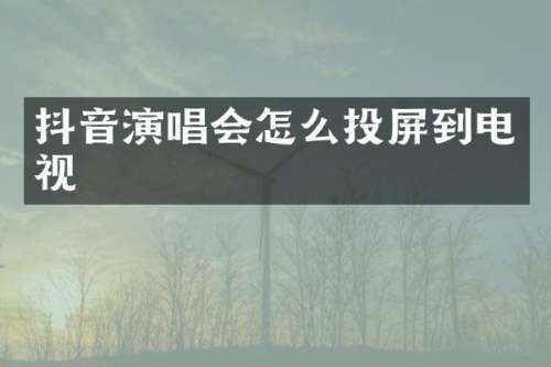抖音演唱会怎么投屏到电视