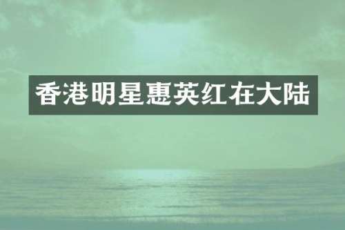 香港明星惠英红在大陆
