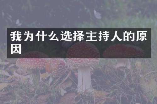 我为什么选择主持人的原因