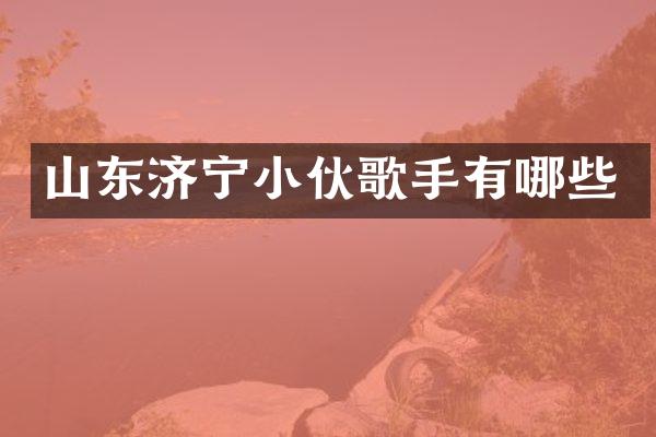 山东济宁小伙歌手有哪些