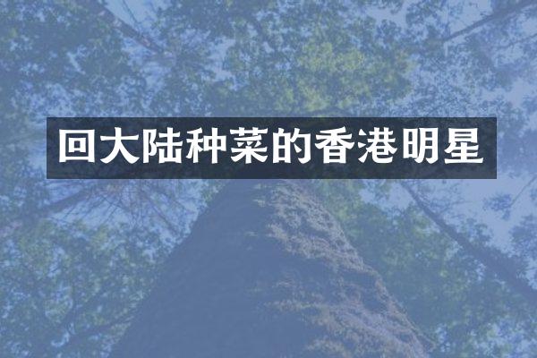 回大陆种菜的香港明星