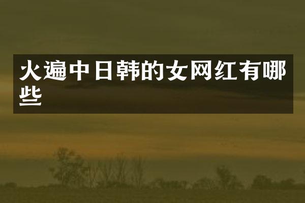 火遍中日韩的女网红有哪些