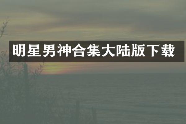 明星男神大陆版下载
