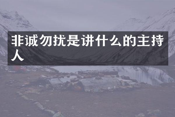 非诚勿扰是讲什么的主持人