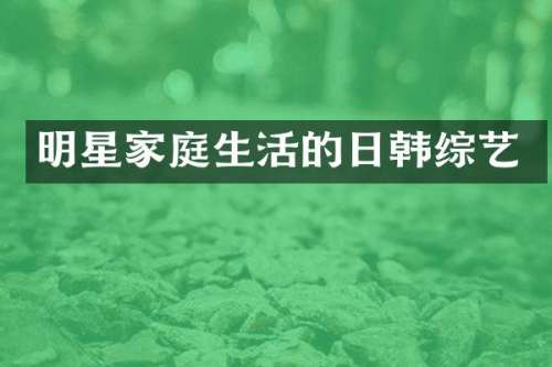 明星家庭生活的日韩综艺