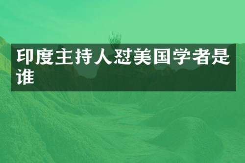 印度主持人怼美国学者是谁