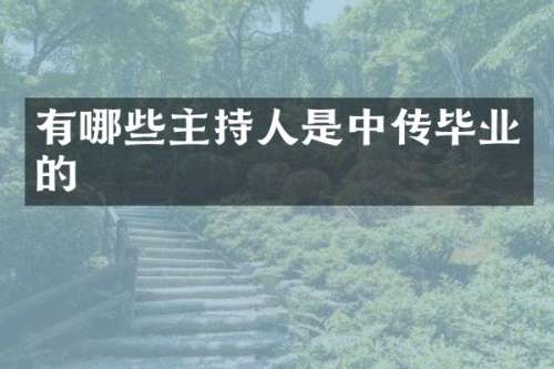 有哪些主持人是中传毕业的