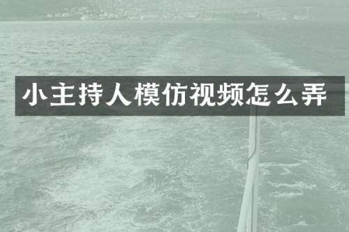小主持人模仿视频怎么弄
