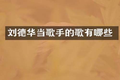 刘德华当歌手的歌有哪些