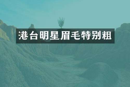 港台明星眉毛特别粗