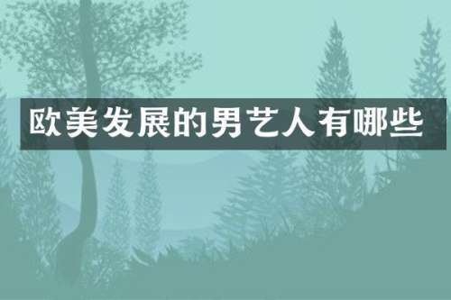 欧美发展的男艺人有哪些
