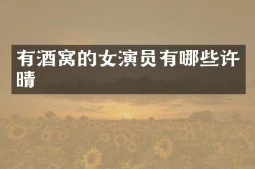 有酒窝的女演员有哪些许晴