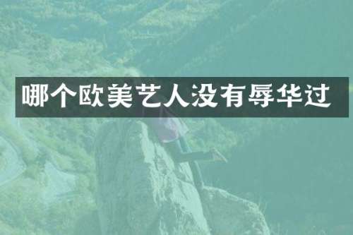 哪个欧美艺人没有辱华过