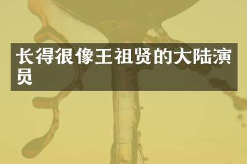长得很像王祖贤的大陆演员