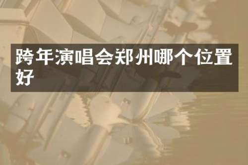 跨年演唱会郑州哪个位置好