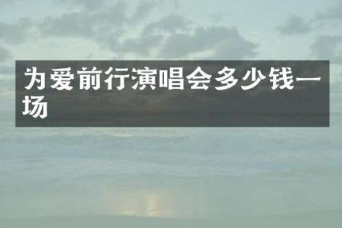 为爱前行演唱会多少钱一场