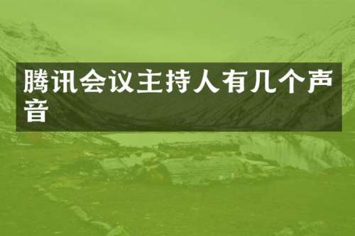 腾讯会议主持人有几个声音