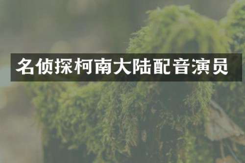 名侦探柯南大陆配音演员