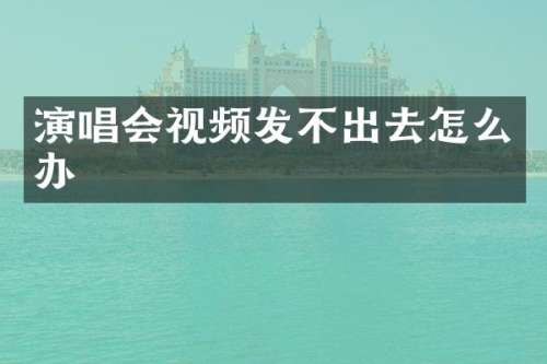 演唱会视频发不出去怎么办