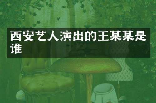 西安艺人演出的王某某是谁