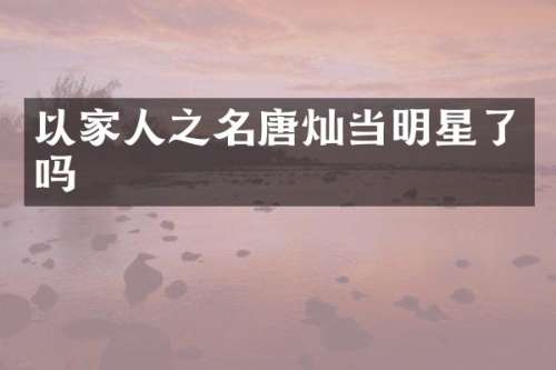 以家人之名唐灿当明星了吗
