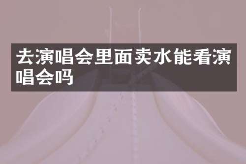 去演唱会里面卖水能看演唱会吗