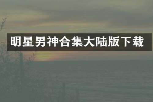 明星男神大陆版下载