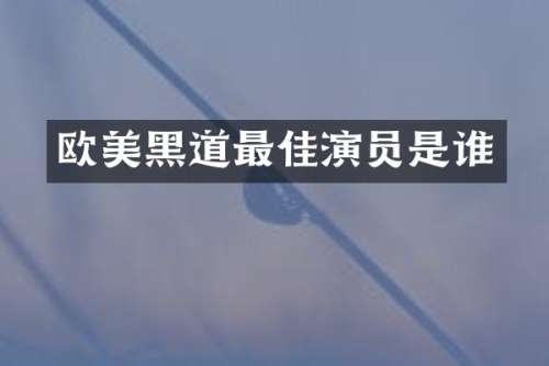 欧美黑道最佳演员是谁