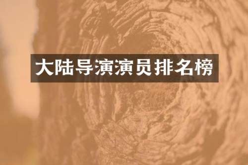 大陆导演演员排名榜