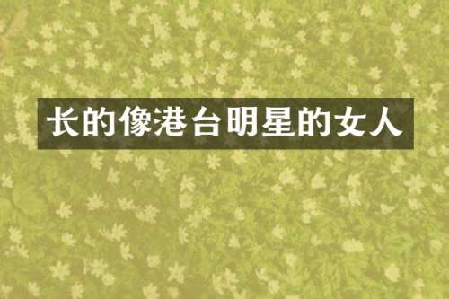 长的像港台明星的女人