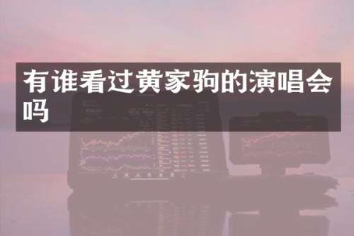 有谁看过黄家驹的演唱会吗