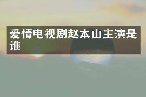 爱情电视剧赵本山主演是谁
