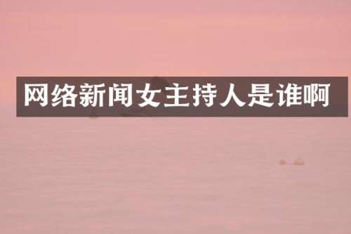 网络新闻女主持人是谁啊