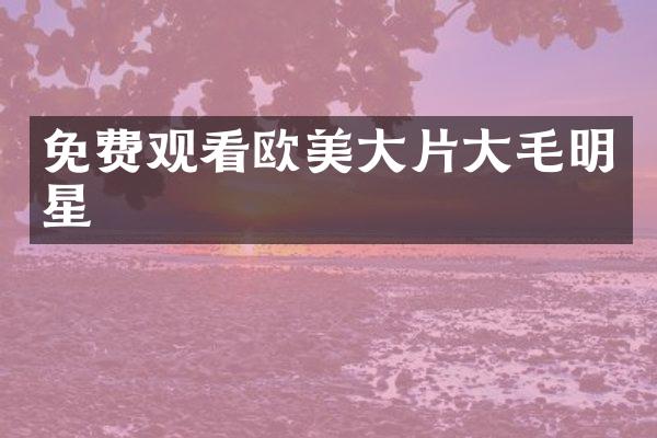 免费观看欧美大片大星